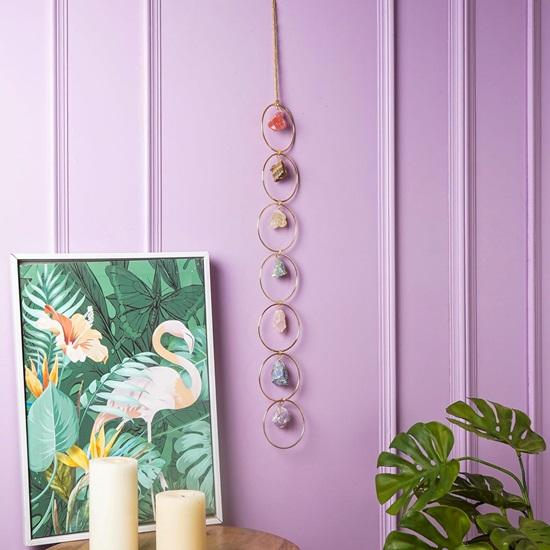 7 драгоценных камней чакры, кристаллы, целебные висячие украшения, камни, настенная вешалка для Рейки, кисточка, духовный орнамент, украшение окна, фэн-шуй, удачи