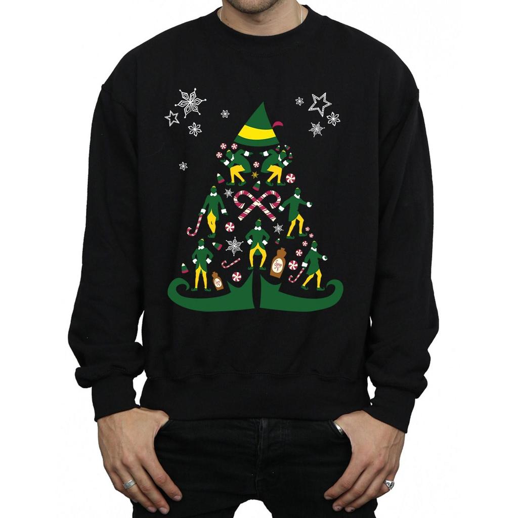 Elf Mens Christmas Tree Sweatshirt