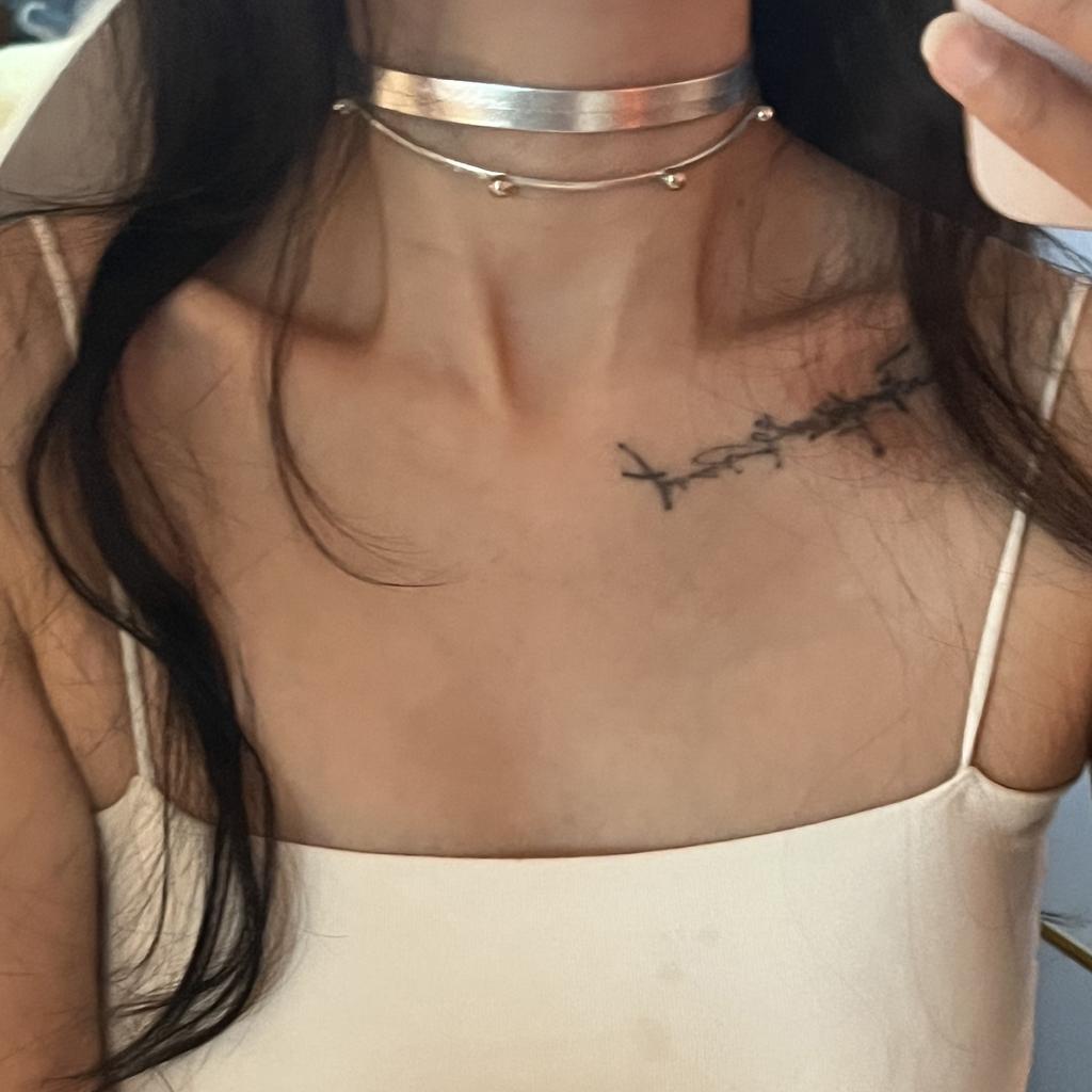 Silver Cyberpunk Style Choker Babes Double Collar Hip Hop Necklace Niche Design Sense Leather Neck Strap Female