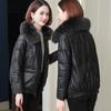 Genuine Leather Down Jacket Women's Short New Autumn and Winter Fox Fur Collar High-end Leather Jacket Sheepskin Jacket
