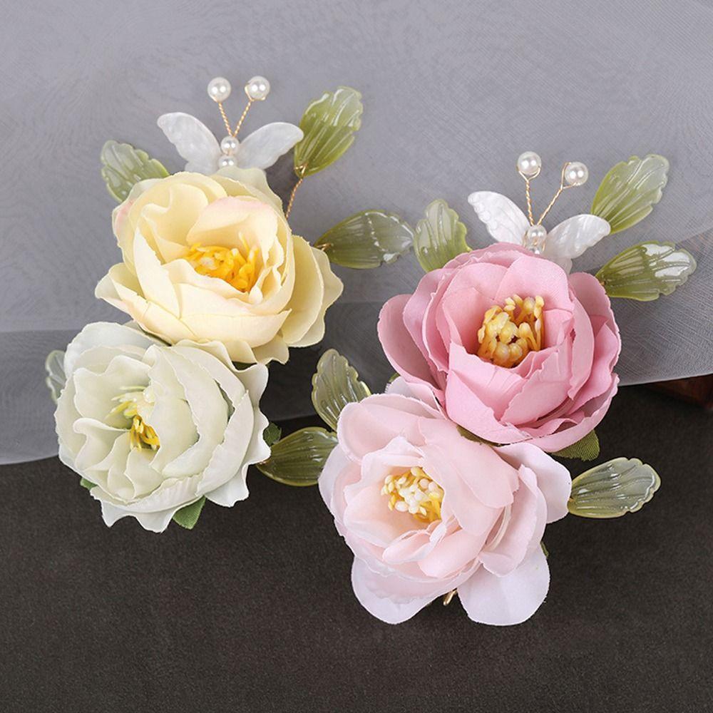 Chinese Style Flower Duckbill Clips Korean Hairpins Women Hair Clips Barrettes Bride Headdress