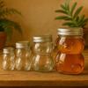 Glass jar TEDDY BEAR 80ml with a lid for preserves, spices, honey, decoration