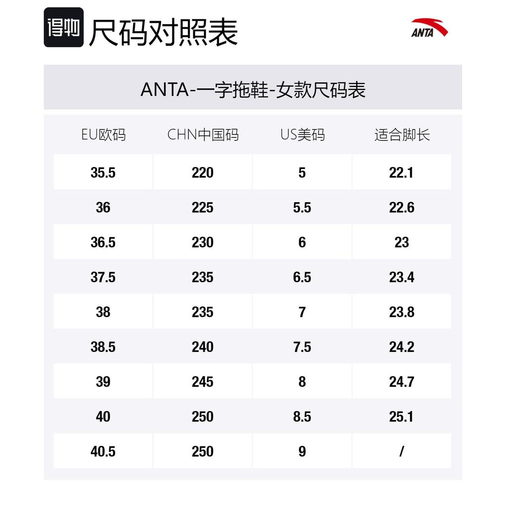 Anta Нескользящие Износостойкие Шлепанцы Женские Бело-Розовые 122538528-5