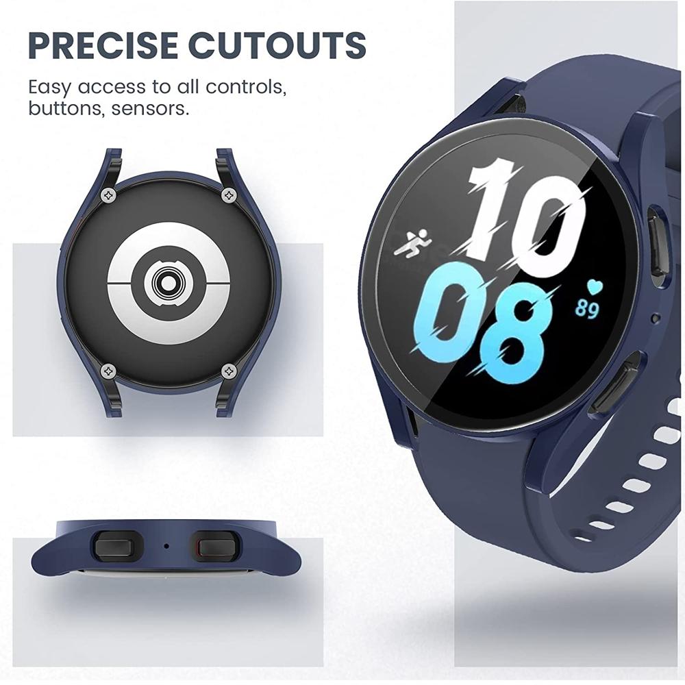 Чехол для Samsung Galaxy Watch 5 pro Case 45мм 4 5 6 44мм 40мм Защитная пленка PC Бампер Закаленное стекло Galaxy watch 6 Case