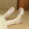 Огромные изысканные ~ Огромные удобные в носке ~ Высококачественные перламутровые толстые каблуки Модные женские босоножки с открытым носком и перекрестными ремешками