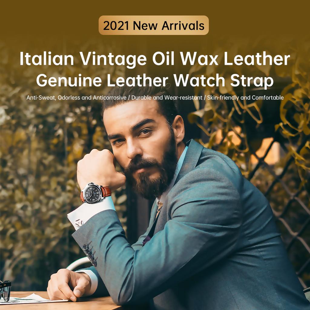 Ремешок для часов из натуральной кожи с пряжкой-бабочкой, стальная пряжка, раскладывающаяся застежка, коричневые кожаные ремешки для часов 18–26 мм