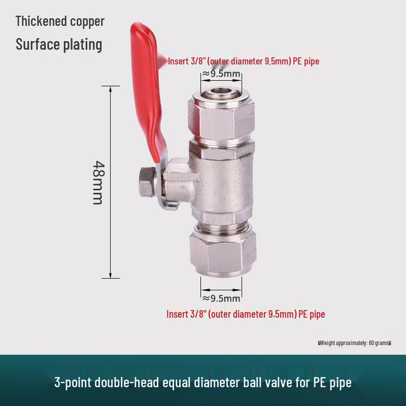 All-Copper 4-Point to 3/2-Point Water Purifier Ball Valve for Direct Drinking Machines
