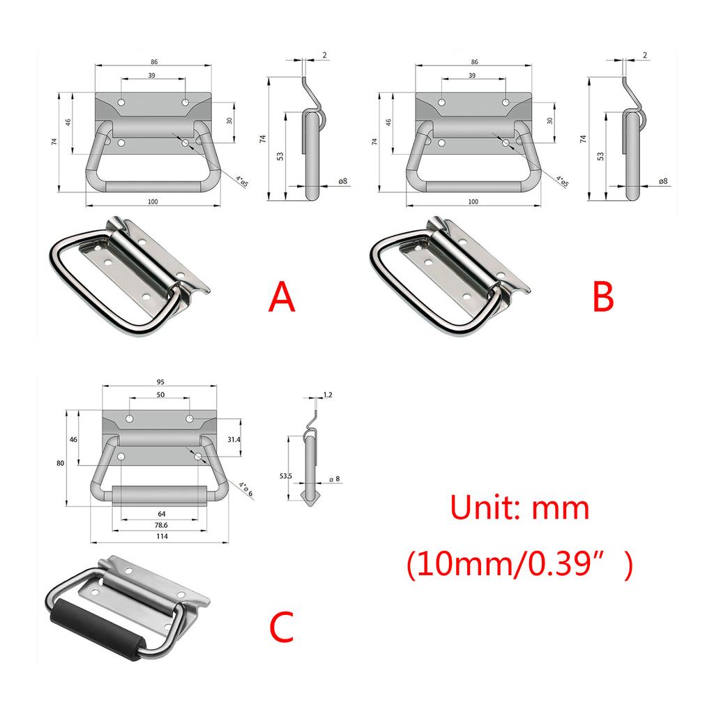 Ручка складная из нержавеющей стали 304, ручка для деревянного ящика, ручка для промышленного электрического шкафа, дверцы воздушного ящика, ручка для ящика с инструментами