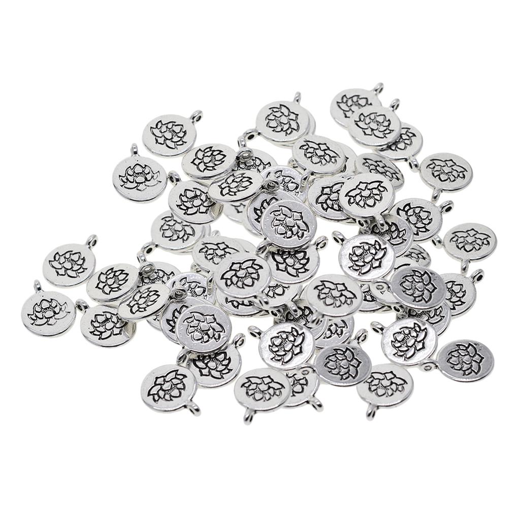 90x Тибетское серебро Лотос Йога Подвески DIY Подвеска для изготовления ожерелья ювелирных изделий