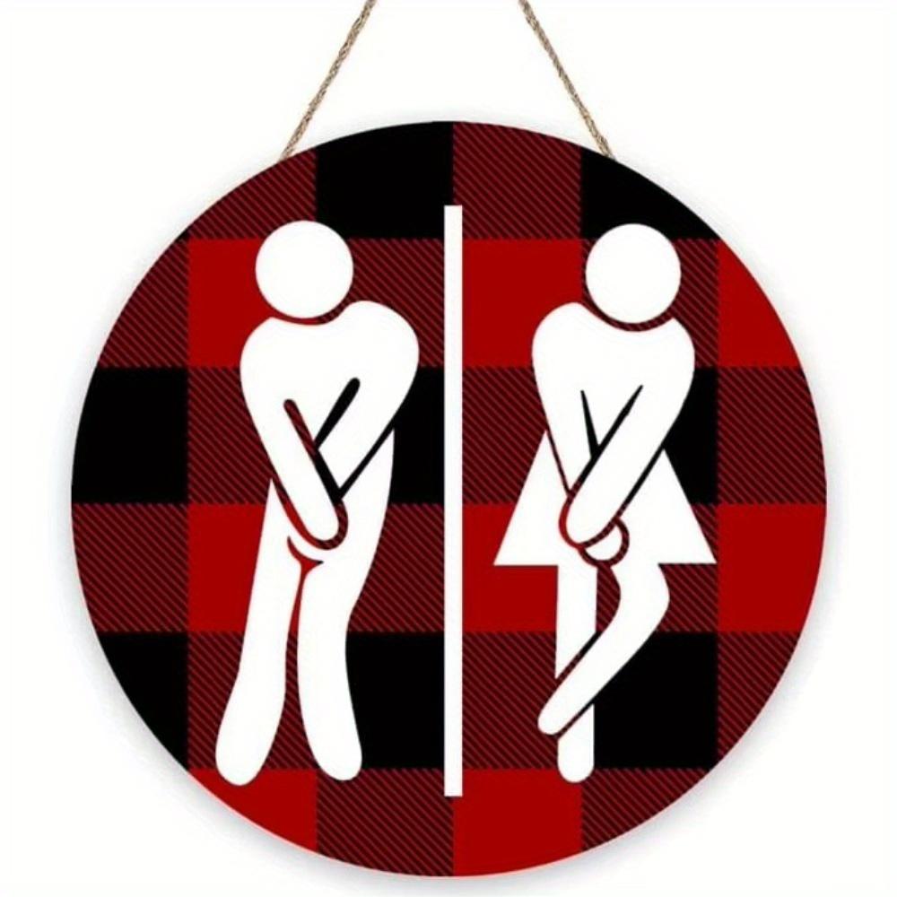 1 шт. 2d плоский круглый деревянный знак туалета - 20 см, домашний бизнес торговый центр бар ванная комната знак настенное украшение туалет, пожалуйста, мойте руки