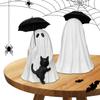Фигурка призрака на Хэллоуин Украшение-кот-призрак из смолы Жуткая фигурка призрака из смолы для внутреннего и наружного использования Дисплей в гостиной