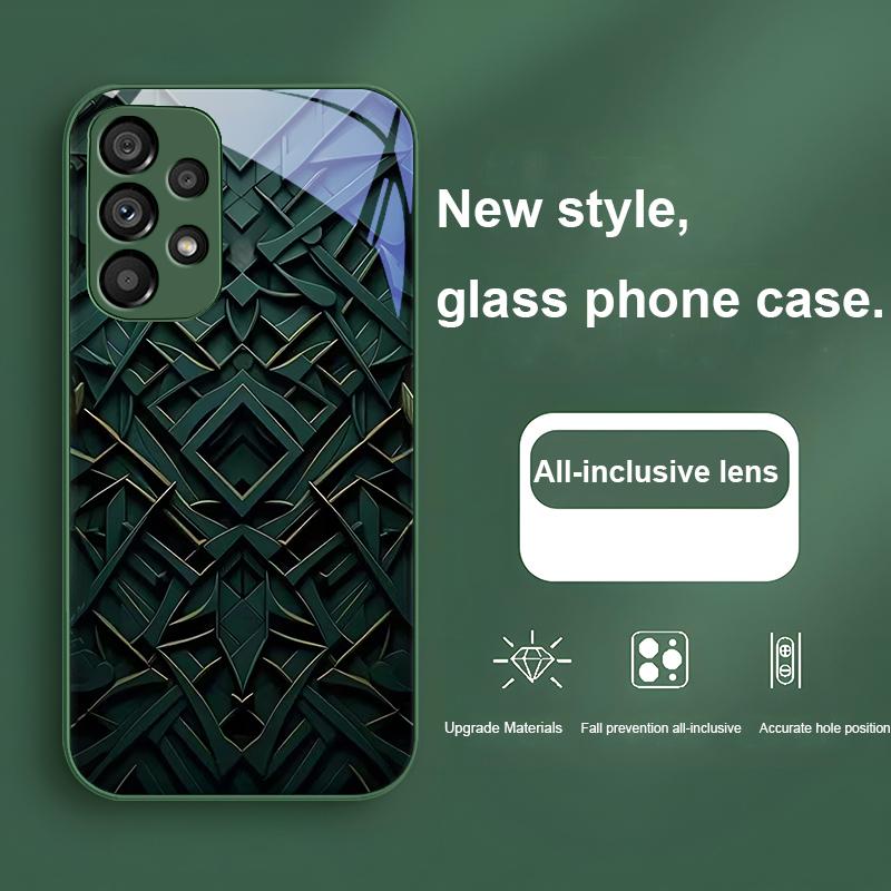 Honeycomb Filter Bronze For Samsung Galaxy S24 Plus S20 21 FE S23 Ultra S8 9 A70 72 73 50 51 52 53 Tempered Glass Phone Case