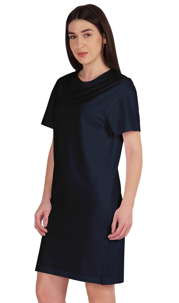 Inkmeso Женское однотонное платье-сдвиг с коротким рукавом, обычного кроя, футболка из хлопкового джерси