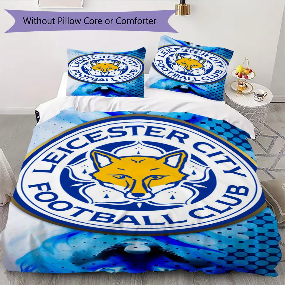 leicester city Pattern Bedding uilt Set uilt Cover Pillowcase Home Decoration Birthday Gift (1 * duvet cover + 2 * pillowcase  without core)70