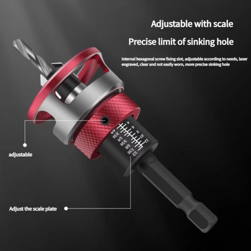 Зенковочные сверла с ограничителем глубины, шестигранный хвостовик, отверстиерез, деревообработка, алюминий, инструмент для ограничения сверления, снятие фаски