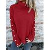 Autumn and Winter Casual High Collar Button Women's Knitted Sweaters