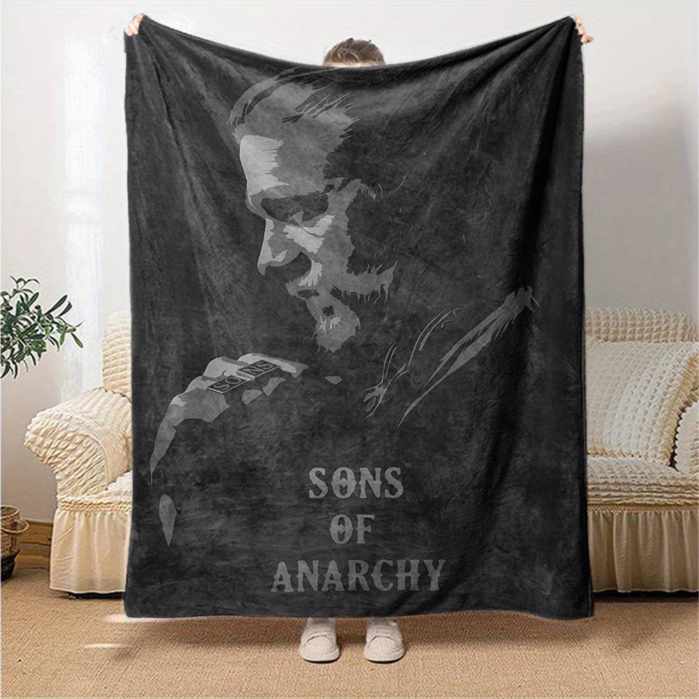 1 шт. Плед SON OF ANARCHY Мягкий Фланелевый, Уютный Всесезонный Полиэстер, Идеально для Дома, Офиса