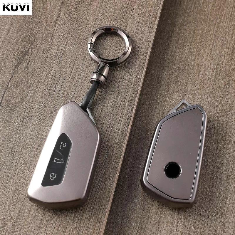 Чехол-брелок для ключа автомобиля Gun Grey Подходит для Vw Volkseagen Golf 8 Mk8 Id.3 Id.4 Cupra Skoda Octavia A8 Seat Leon Mk4 Formentor Tarraco