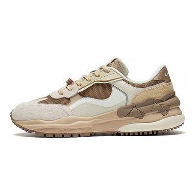 Li Ning Origin Reflective Trend Low Top Sports Casual Shoes Men Sneakers White Brown AGLS157-5