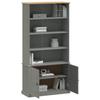 VidaXL Bibliothèque VIGO gris 85x35x170 cm bois massif de pin 353198