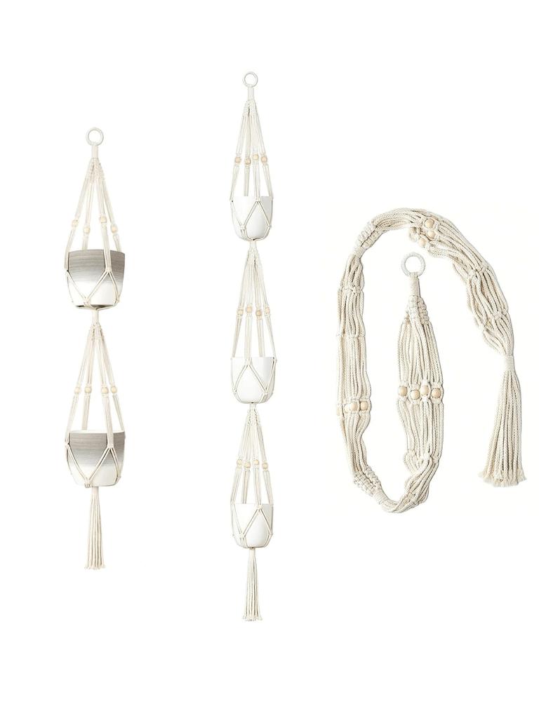 Handmade Hanging Plant Macrame Plant Hanger Flower Pot Planter Hanger Wall Decor Courtyard Garden Hanging Planter Hanging Basket