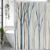 Занавеска для душа Дерево, Абстрактный, Серый, Береза, Ствол дерева, Осень, Лесные ветви, Натуральный, Рустикальный, Винтаж, Декор для ванной комнаты, Фабри