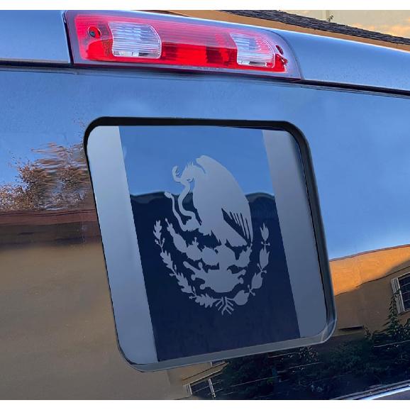 Matte Black Mexican Flag Decal for Ford F150 2015–2025 2026, Rear Middle Window Vinyl Sticker for Truck Back Glass, Patriotic Center Window Decal,