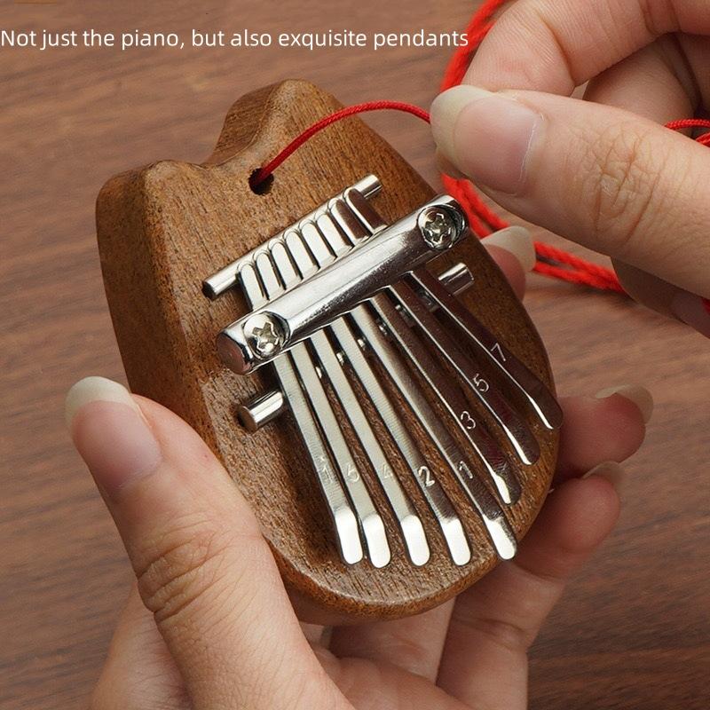 Mini Portable Wooden 8-tone Kalimba High-quality Exquisite Finger Thumb Piano Marimba Music Accessory Pendant Gift