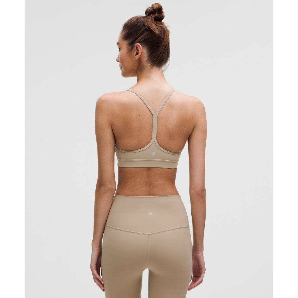 Lululemon Flow Y BrA Nulu Light Support AC Cups Sheer OAk