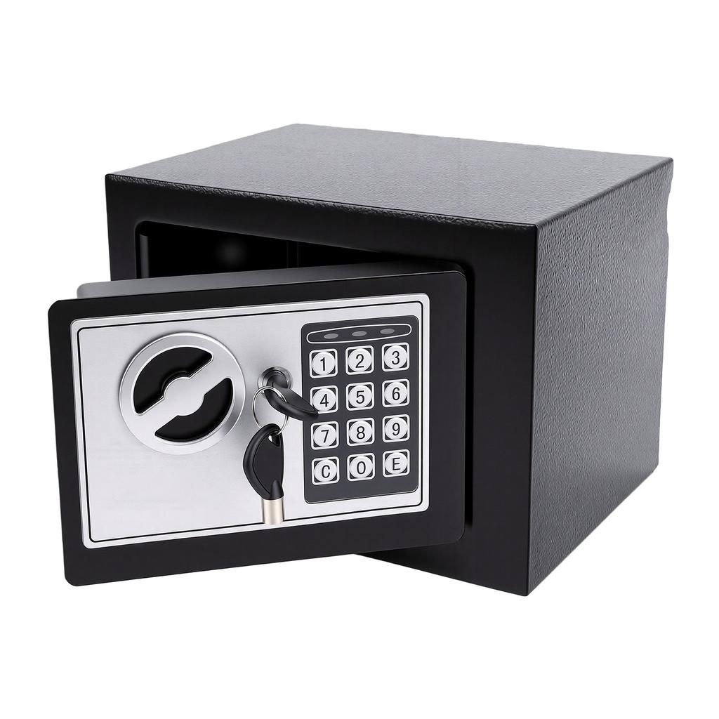 Small Safe Electronic Lock Box with Keypad Key Mini Security Safe Fire Proof Water Proof for Home Office Dormitory