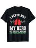 Men'S Vintage Lung Transplant Recipient T-Shirt - I Never Met My Hero Graphic, Black Short Sleeve Cr