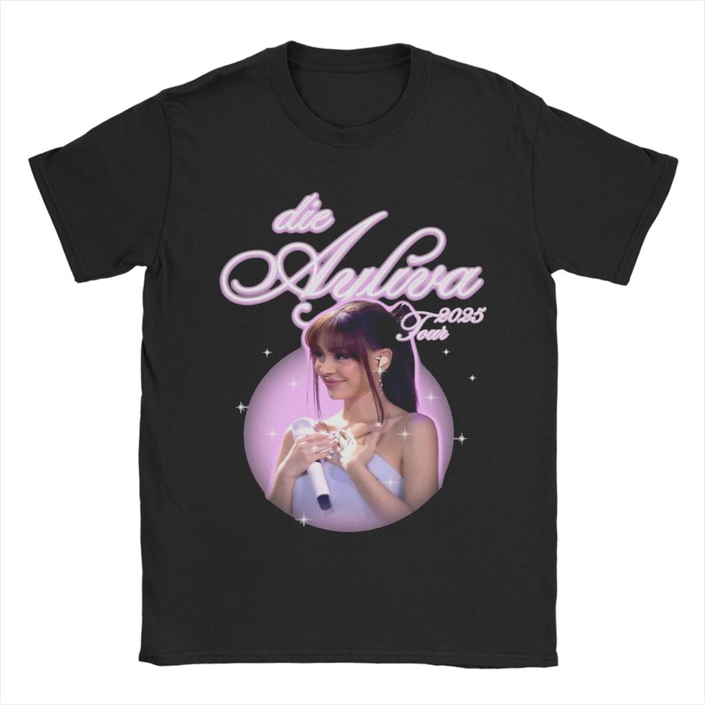 Винтажная уличная одежда Футболка Die Ayliva Tour 2025 Мужская 100% хлопок Короткий рукав Круглый вырез Летние топы