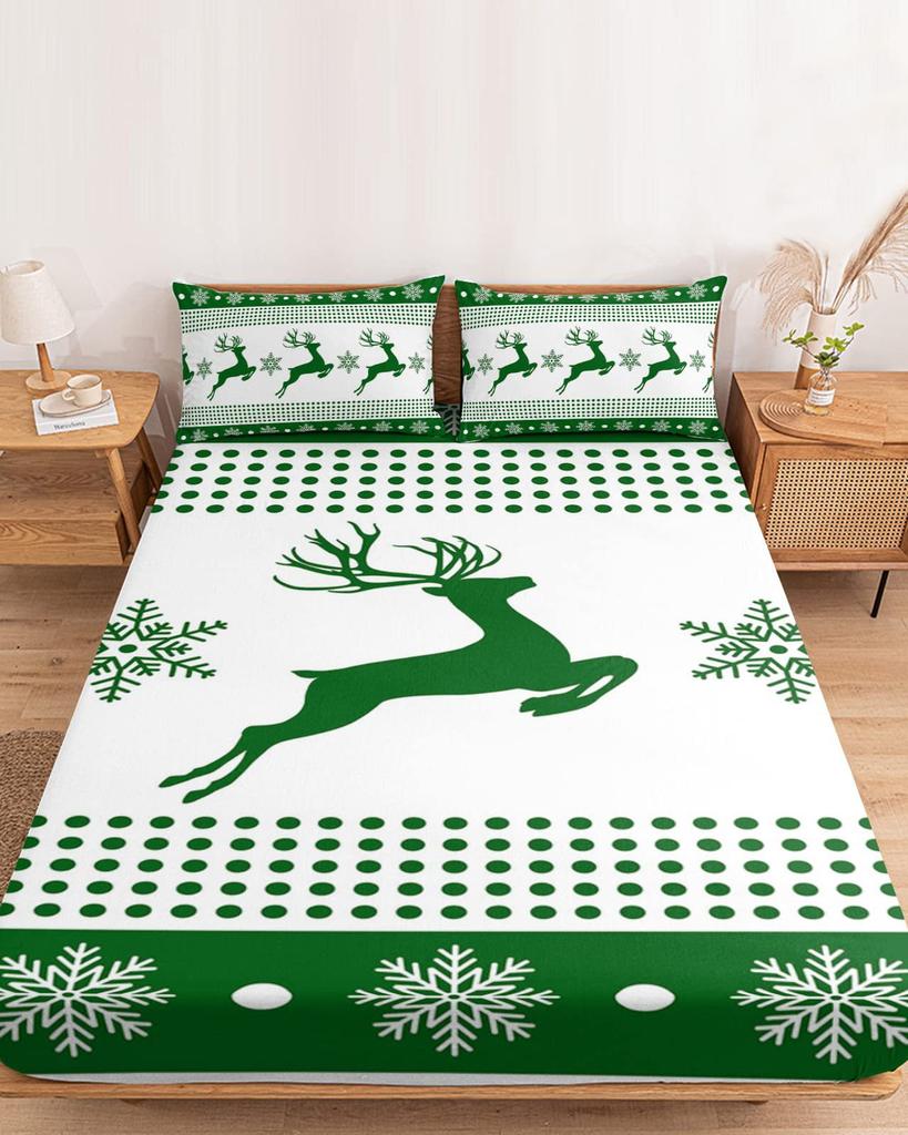 Autumn Maple Leaf Pattern Mattress Three-Piece Digital Printing Bedding Mattress Three-Piece Christmas Dress