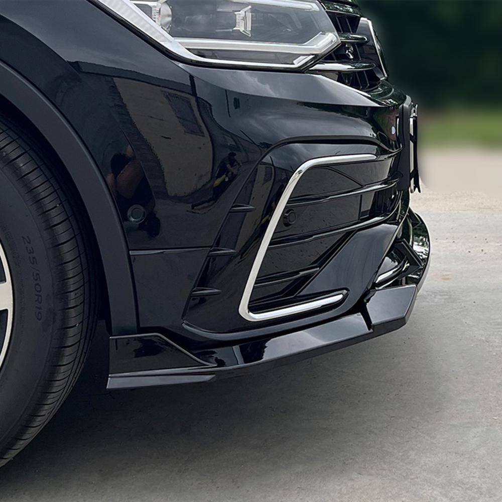 Передний сплиттер-губа для бампера автомобиля для Volkswagen Tiguan MK2 R Line Facelift 2020 2021 2022 2023 Спойлер-канард Диффузор Комплекты обвеса
