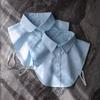 Голубой Хлопковый Ложный Воротник Девочки Универсальная Рубашка Свитер - Декоративный Воротник для Повседневной Рабочей Одежды