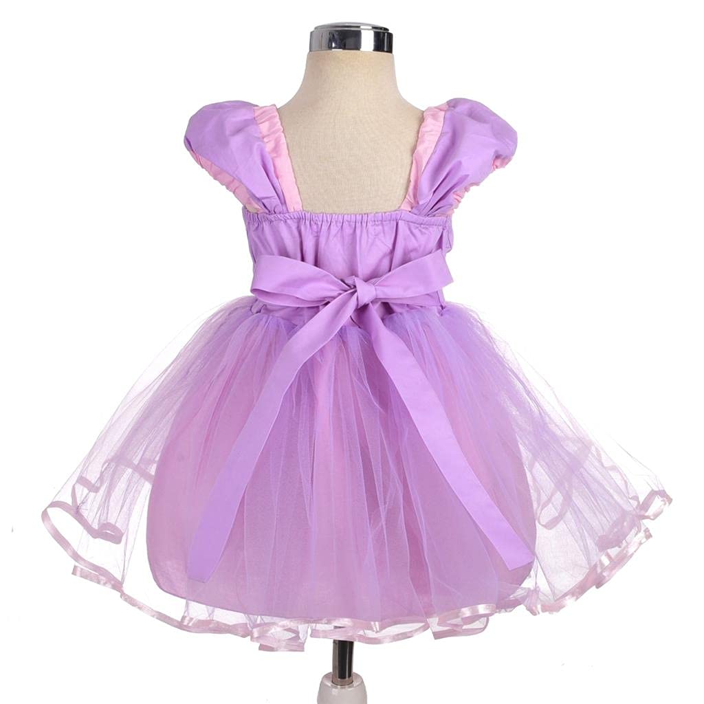 Princess Rapunzel Costume Birthday Fancy Party Kids Girls Dress Up Accessories Included Size Years Light Purple [Dressy Daisy] 6-7