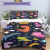 3pcs bedding set Dino Rainbow Includes 1 Comforter + 2 Pillowcases, Without Pillow Inserts, Soft Comfortable, Lightweight Breathable040