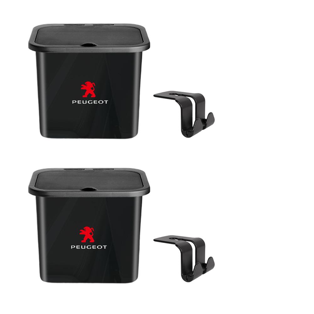 Car Storage Box Seat Back Trash Can Garbage Bin Valve Cap Phone Holder For Peugeot 2008 3008 206 207 208 508 408 107 306 307 308