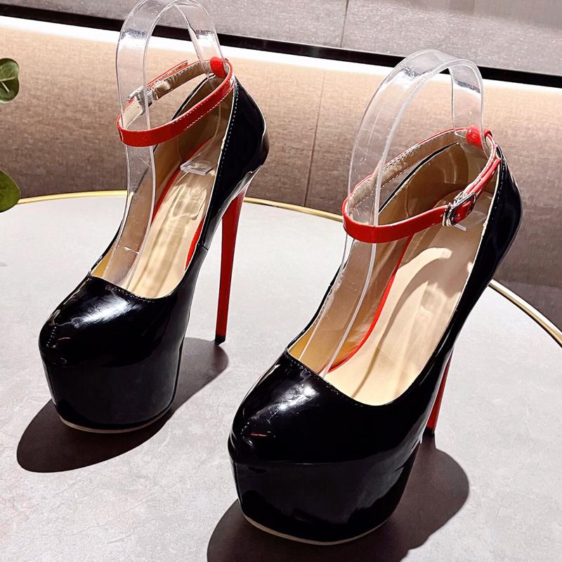 Сексуальные туфли на каблуках женские босоножки на платформе с пряжкой на щиколотке 16 см шпильки высокие каблуки ночные клубы элегантные женские одинарные туфли
