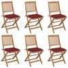 Day and Night - Day and Night Folding Garden Chairs 6 Units and Cushions Solid Acacia Wood