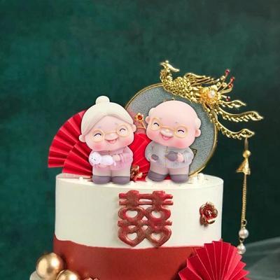 Топперы для свадебного торта, статуэтки для пожилых пар, украшения, поделки, креативный винил, бабушка и дедушка
