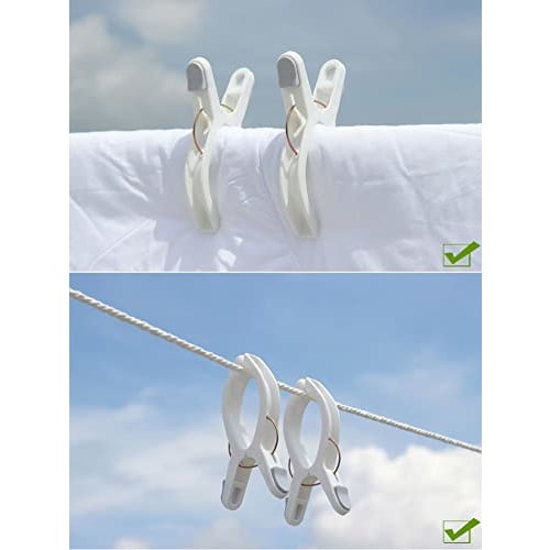 JunyueLiang Large Futon Tongs, Easy to Use, Strong Spring, Non-Marking, Secures Futons, Windproof, Fall Prevention, Non-Slip, Durable for Outdoor Dryi