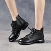 Женские повседневные кожаные ботильоны на шнуровке, удобные зимние ботинки на молнии, короткие ботинки на платформе для женщин, высокие деловые рабочие туфли