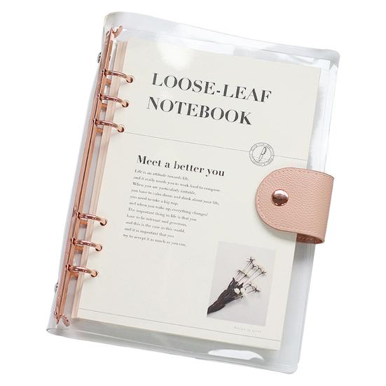 Planner Notebook Simple Style Easy To Carry Transparent Journal Book Loose-leaf Notepad for Students
