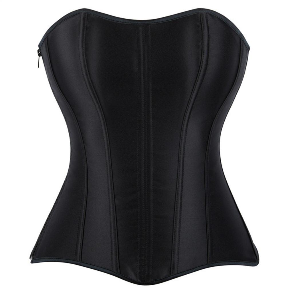 Women's  Sexy LaceBack Zip Corset Top Bustier G-string Body Shapewear