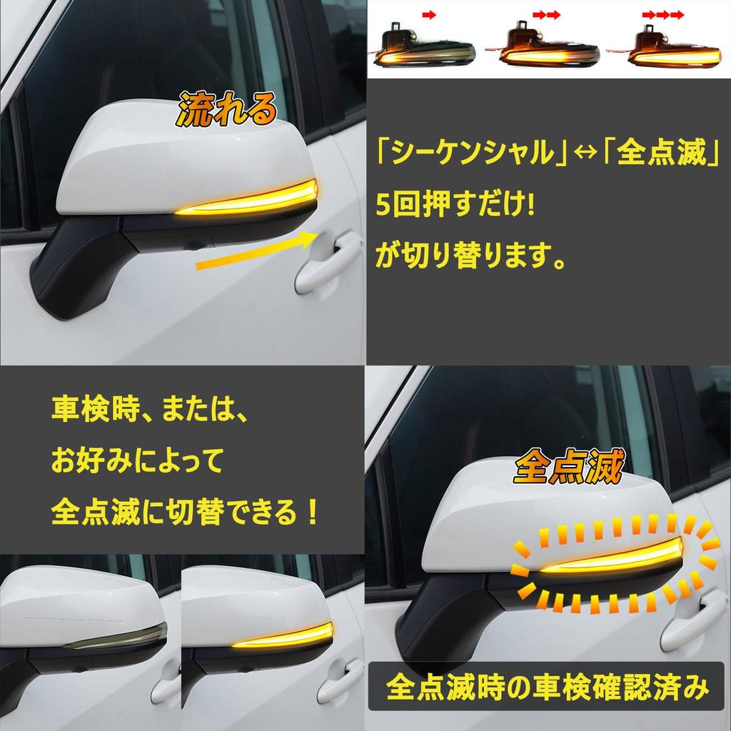 Alphard Vellfire Standard 30 Series RAV4 50 Series Toyota Models Sequential Door Mirror Turn
