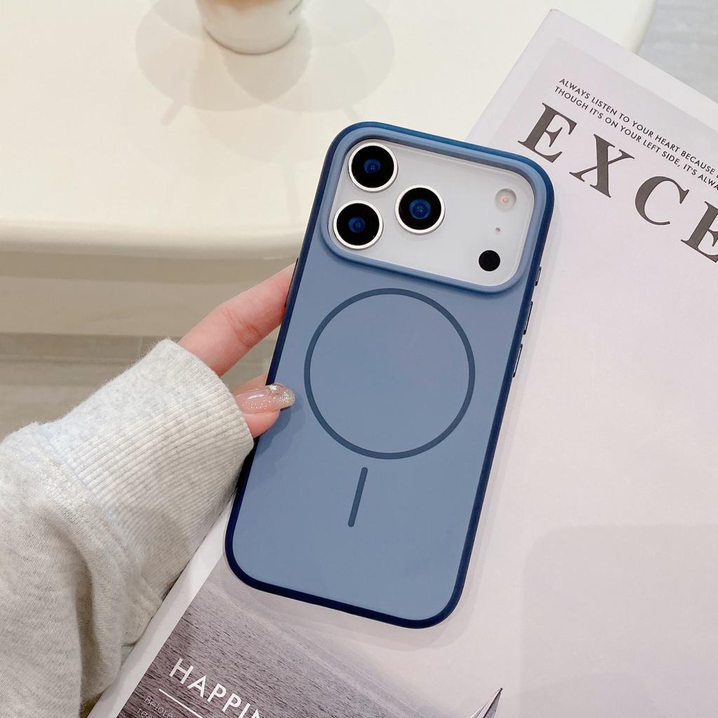 With AI Camera Capature Shutter Button Two-Tone Phone Case For iPhone 17 Pro Max 16 Liquid Silicone Cover Magnetic For Magsafe