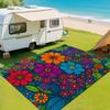 Vibrant Multicolor Geometric Circle Large Felt Area Rug Non Slip Washable Modern Living Room Floor Carpet
