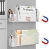Magnetic Wall-Mounted Document Storage Organizer with Powerful Magnetic Properties. Holds Up To Two A4-sized Files. Includes Two Pen Holders. Ideal