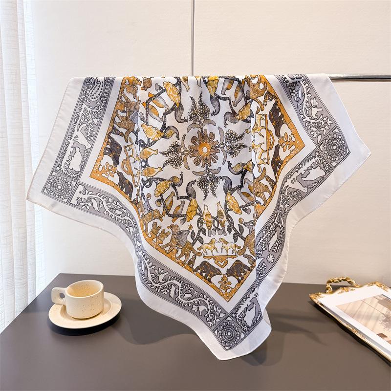 Горошек Стиль Елочка Узор Хлопок И Лен Маленький Квадратный Шарф Шелковый Шарф Имитация Бархата Головной Платок Шаль Шарф для Защиты от Солнца Женский Шарф